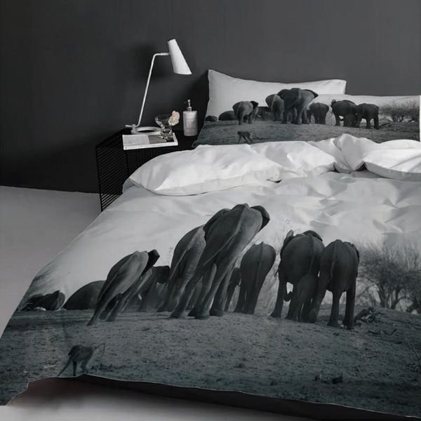 

bedding sets fashion cool elephant printed home textiles single bed double duvet cover pillow case sheet boy girl set