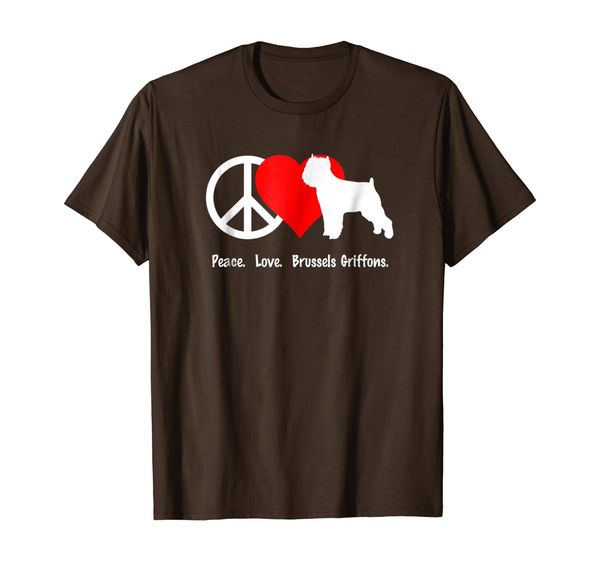 

peace love brussels griffon t-shirt shirt tee dog canine pup, White;black