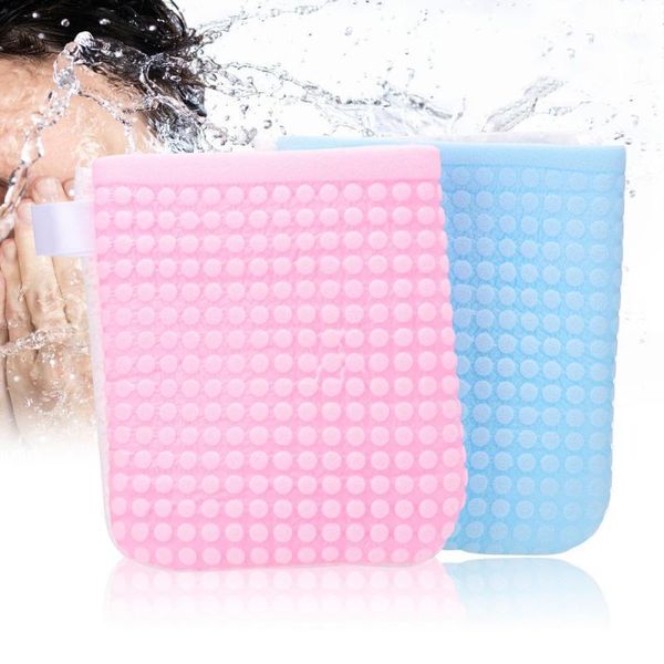 

face wash antibacterial gloves pearl type wood pulp soft makeup remove puff reusable clean towel tool random color1