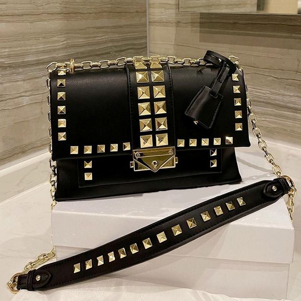 

classic new-york luxury bag 2021 women fashion genuine leather gold squared rivet handbags woman shopping shoulder fashions handbag luxurys