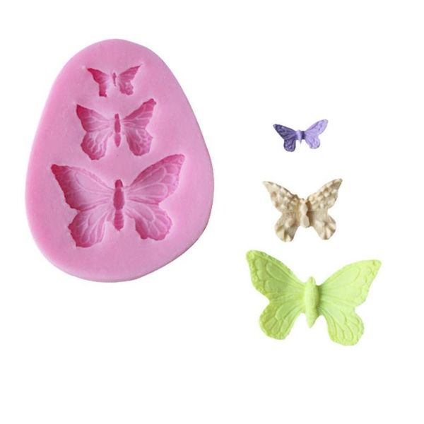 

cake tools 3-hole butterfly 3d baking and pastry 25g home cooking pink silicone mold