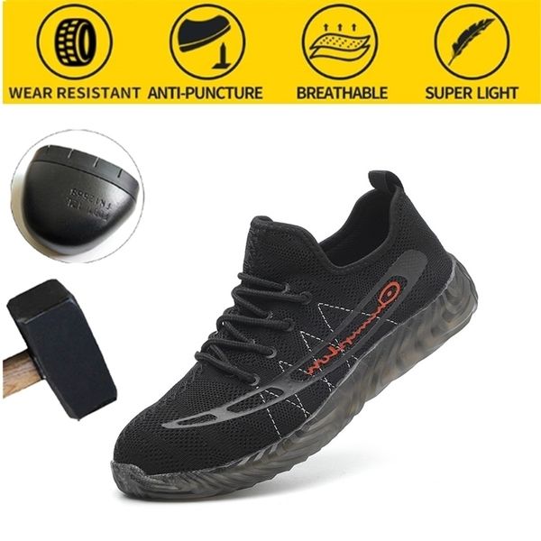 

safety shoes wear non-slip steel header lightweight anti-smashing anti-piercing for men work boots 211217, Black;brown