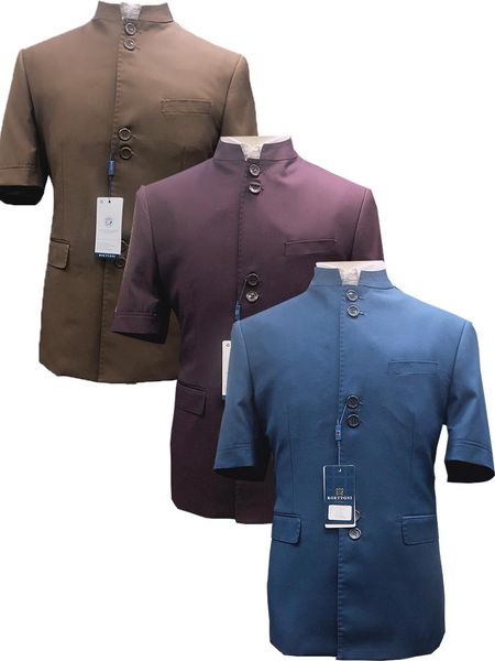 

men's costume blazer+pants suit set slim fit classic retro style solid short sleeve round collar 2021 suits & blazers, White;black