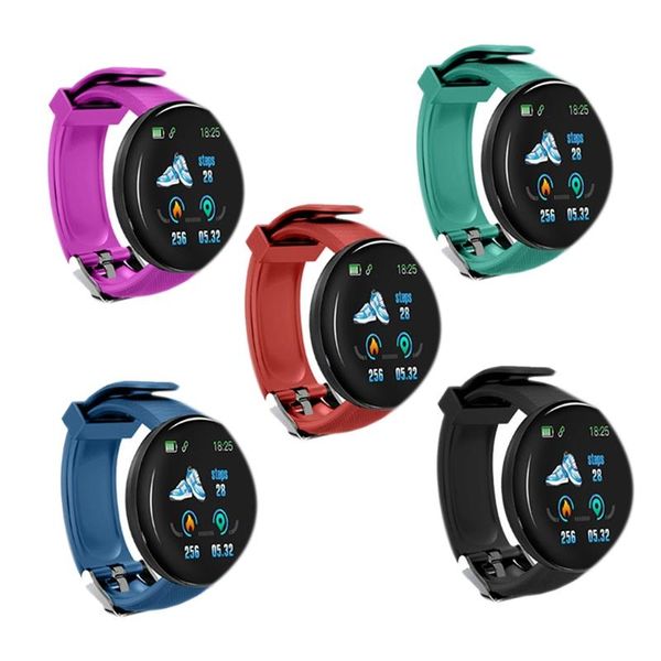 

smart wristbands l21d cross-border product d18 round screen bracelet color sleep monitoring waterproof record number of steps