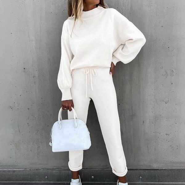 

women's two piece pants winter autumn set tracksuit women velvet plus oversize sweatshirts chandal mujer thicken casual femme suits pa, White