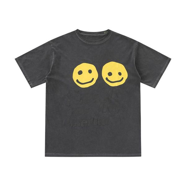 

designer brand smiley face bubble letter men and women casual t shirt round neck short sleeve, White;black
