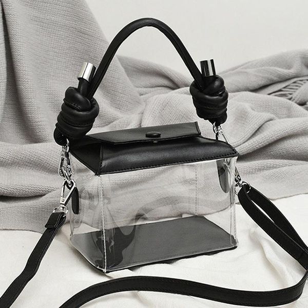

women transparent pvc clear bag ladies plastic box handbags jelly candy beach totes for female shoulder messenger bags purse cross body