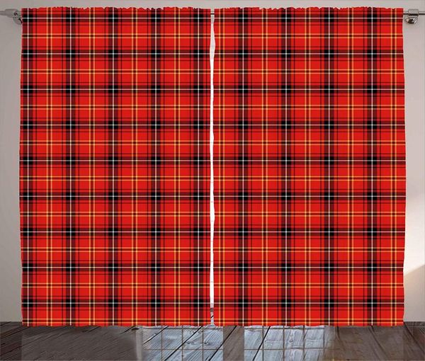 

curtain & drapes geometric curtains traditional checkered british tartan pattern colorful striped retro illustration living room bedroom win