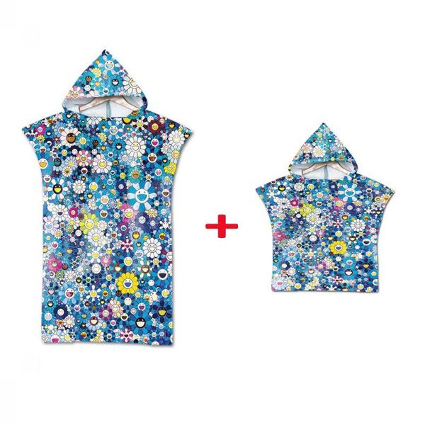 

towel parent-child double sided hoodie beach baby for man woman flamingo hooded bath kid poncho soft