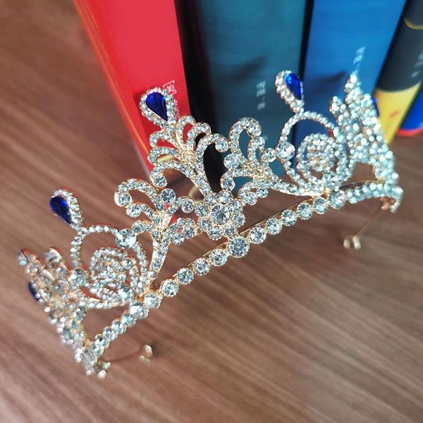 

hair clips & barrettes bridal crown headwear luxury rhinestones retro headdress wedding birthday accessories for female jrdh889, Golden;silver
