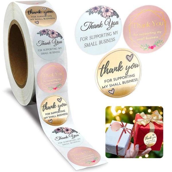 

gift wrap 500pcs/roll thank you stickers for supporting my small business candy bags paper thanks seal label party favor