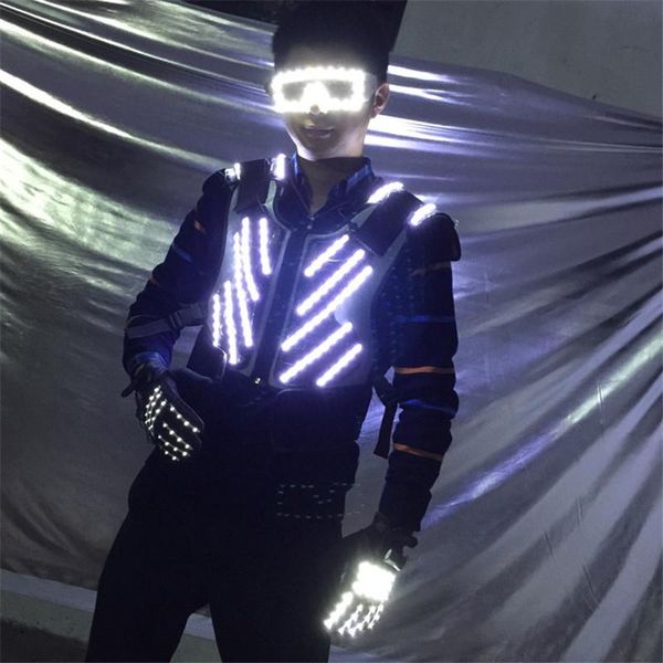 

party decoration re60 singer stage dance led costumes luminous light vest dj glowing bar armor outfits show dress robot men suit disco wear