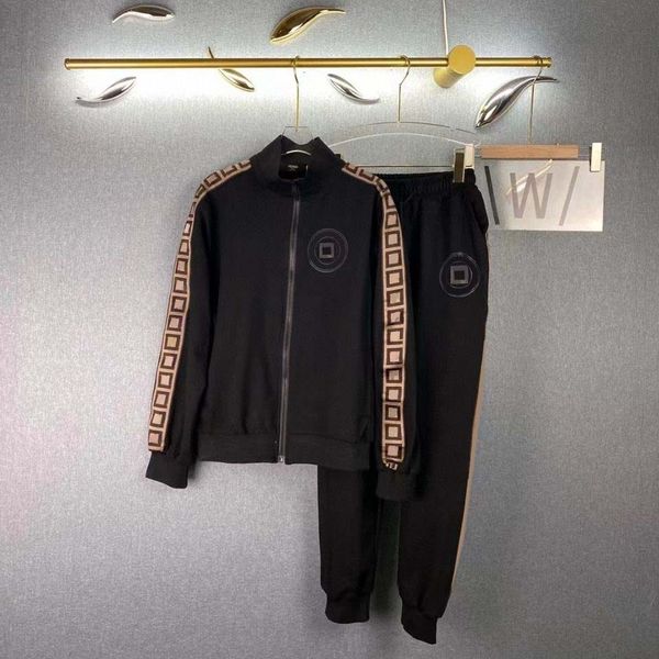 

women's two piece pants cotton sport suit letter side embroidery print long sleeve zipper cardigan coat tracksuits set, White