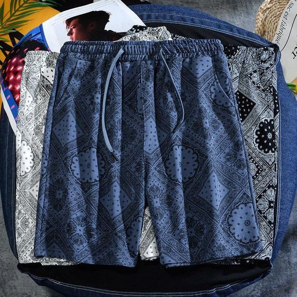 

men's shorts summer hip hop casual fashion mens sports trendy fitness basketball pants beach -40, White;black