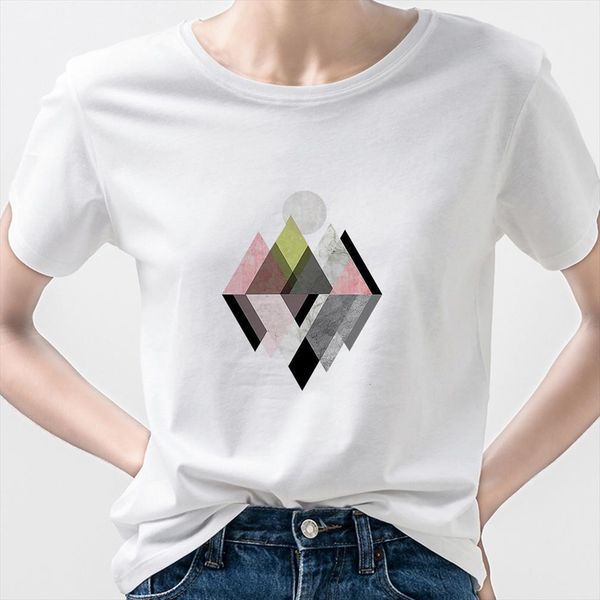 

Triangle Geometry Fashion And Women Mens T Shirt Short Sleeve Ropa Mujer Supernatural Oversize Street Style 90s Aesthetic Designer, White;black