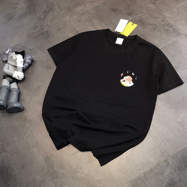 

couple short sleeve 2021 summer al home front and back rainbow letter doughnut boys' loose t-shirt, White;black