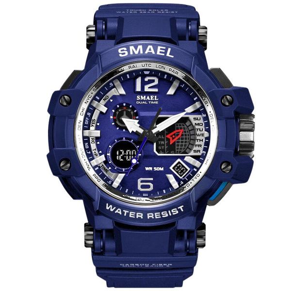 

wristwatches smael sports swim running satch men's digital watches led dual time man military sport watch waterproof male clock for men, Slivery;brown