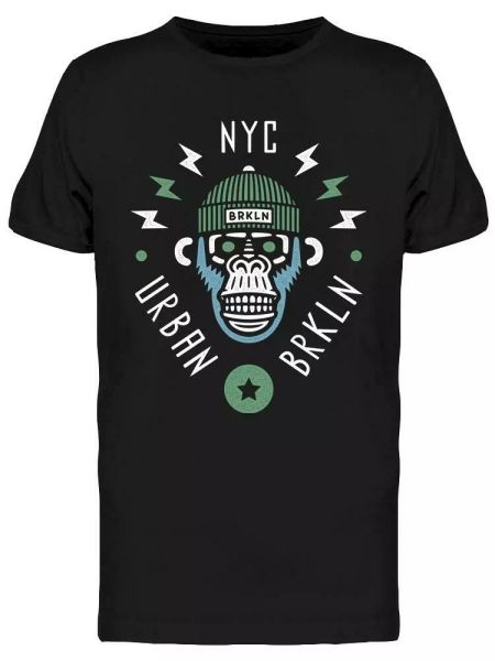 

Monkey Head New York Tee Men's -Image by Shutterstock, White;black