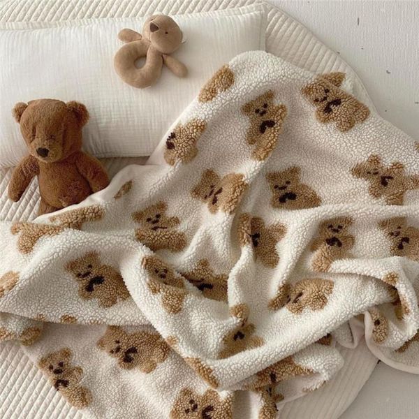 

carpets warm skin blanket baby korean carton bear print kids sleeping