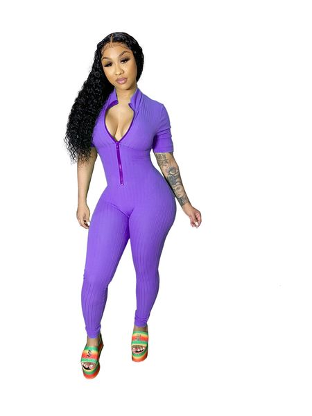 

women jumpsuits short sleeve solid color skinny rompers v neck bodysuit fashion casual female clothing, Black;white