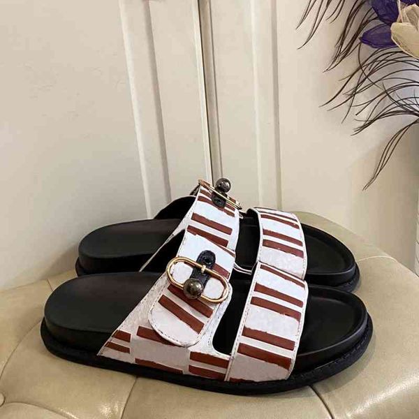 

2021 designer brand men and women letters soft bottom non-slip flat sandals men's women's slippers size 35-46, Black