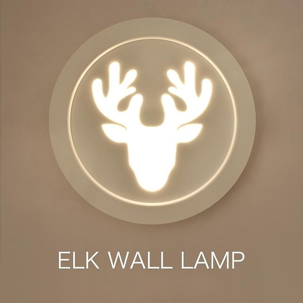 

wall lamp modern ultra-thin acryl white round sconce led dear antlers style for bedroom balcony corridor