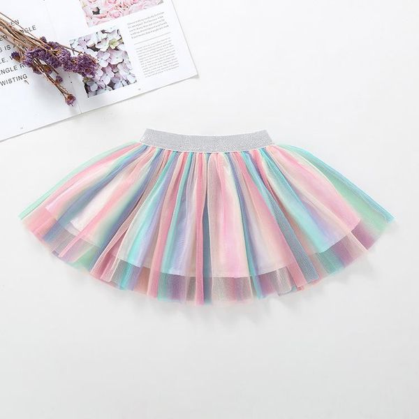 

skirts girls rainbow tutu summer lovely soft tulle baby pettiskirt kids dance children clothes, Black