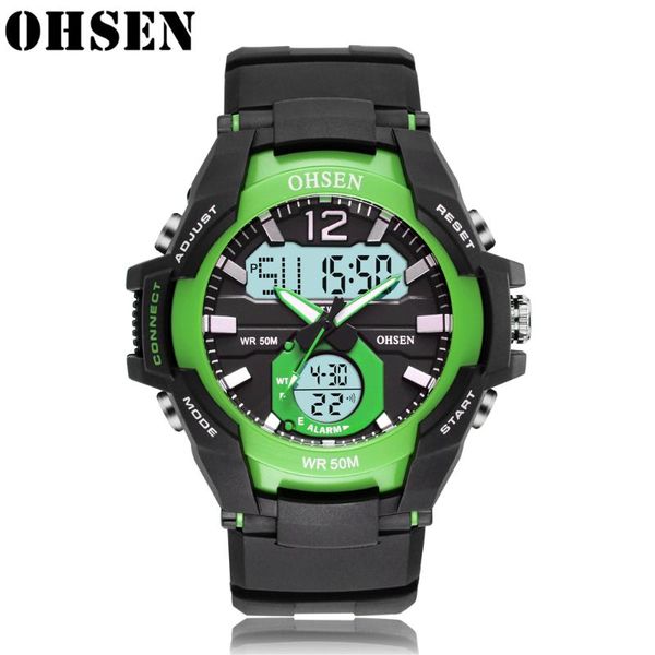 

wristwatches ohsen mens watches clock male fashion military waterproof quartz casual watch men sport multiple time zone, Slivery;brown
