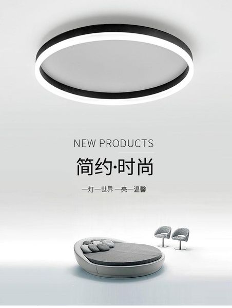 

ceiling lights modern led acrylic chandeliers for bedroom round simple indoor lamp lighting fixtures luminaria white black gold color