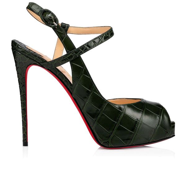 

luxury fashion women red bottom sandal high heels peep toes jenlove alta 120 mm design calf leather pumps elegant lady foot strap sandals st, Black