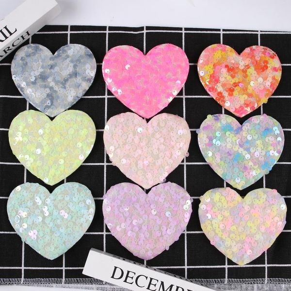 

girls hair clips kids hairgrips cute sequin heart hairpins for children accessories, Slivery;white