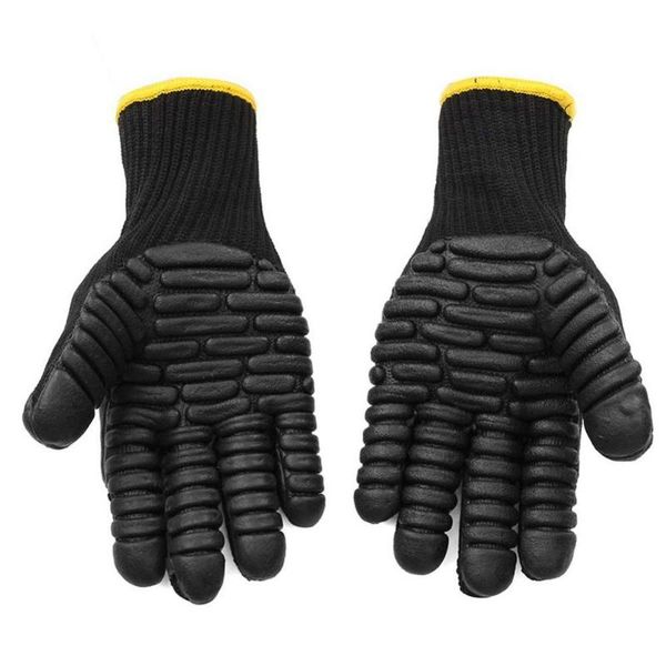 

cycling gloves 80% anti vibration resist absorbing safety mechanic working protective, Black
