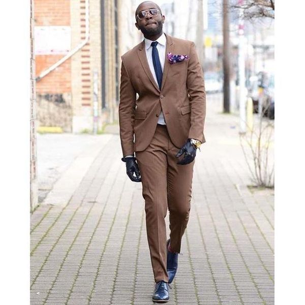 

men's suits & blazers latest brown groom tuxedo 2 piece slim fit wedding ball gown for men groomsman blazer suit terno masculino, White;black