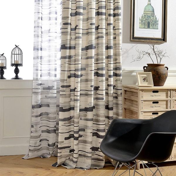 

curtain & drapes fashion design for printed with line fabric bedroom chidren room environmental fabrics