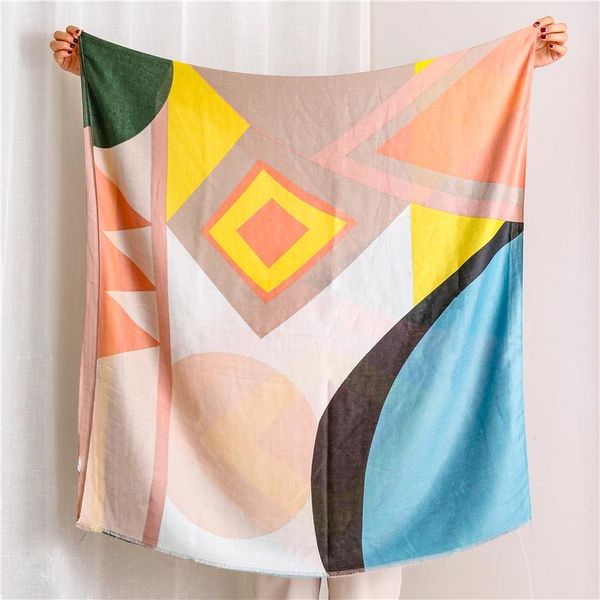 

scarves colorful geometric hijab scarf fashion women wrap(2pcs/lot), Blue;gray