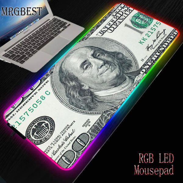 

mouse pads & wrist rests mrg game rgb led pad oversized thickened lock edge anime cute cartoon usd computer desk mat large 900x400mm 3mm 4mm