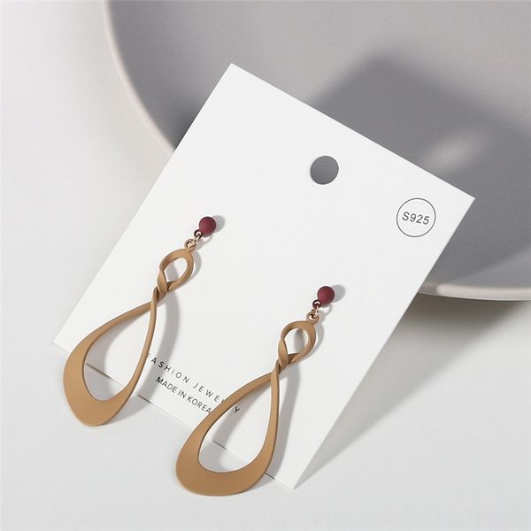 

BqZd geometric korean contrast paint women's 925 silver needle ins ear stud rings and ringscool wind fashion trend qingdao ear jewelr, Golden;silver
