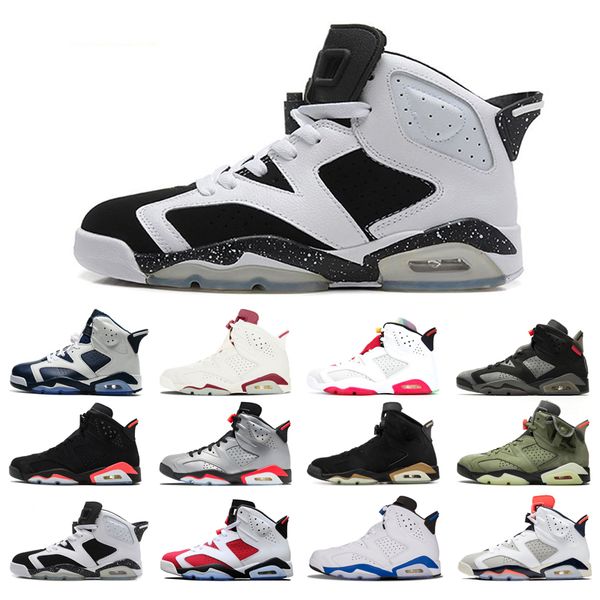 

original basketball shoes 6s for man red oreo angry bull black cat carmine hare infrared marron olympic tinker comfortable flat shoe size 40
