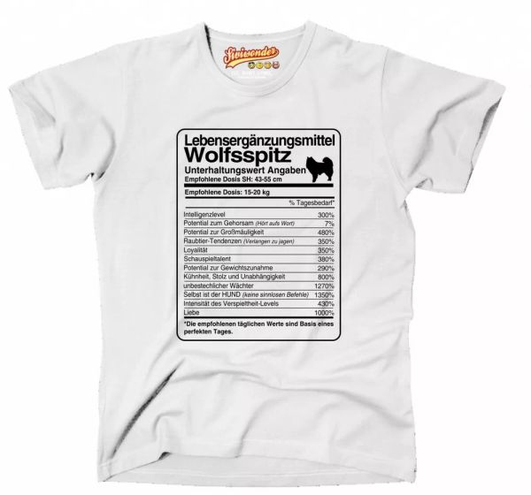 

t-shirt dose wolf pointed life supplements men dog dog motif, White;black