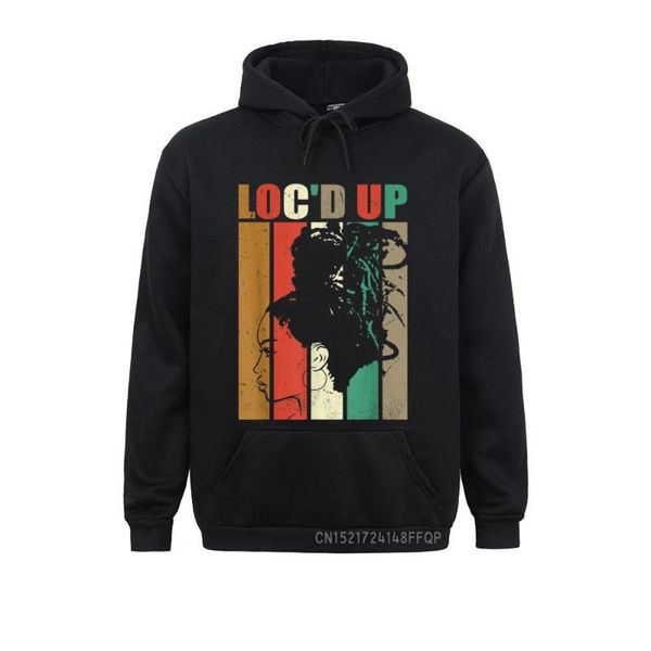 Felpe con cappuccio da uomo Felpe Loc'd Up Natural Hair Black Women Dreadlocks Girls Pullover For Men Stampato su manica lunga