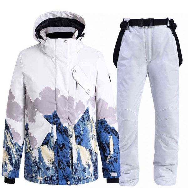 

ski suit men women windproof waterproof jacket pants couples ing snowboard suits winter warm breathable snow clothing, Gray