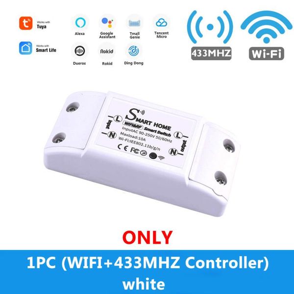 

smart home control tuya wifi switch module four methods wifi+rf 433 remote 10a support google amazon alexa