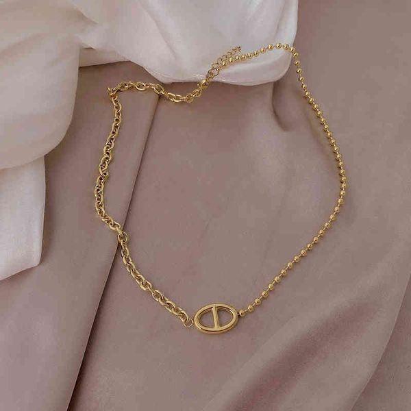 Colar de carta de nariz oco para mulheres de aço inoxidável simples anéis de luxo nova nova marca jóias anillos mujer anelbpen {categoria}