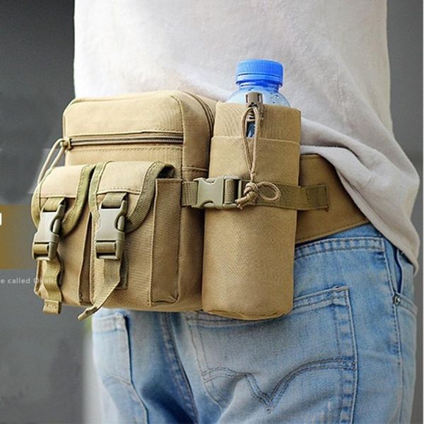 

waist bags military tactical molle pouch belt bag water bottle kettle holder multi function hunting for camping hiking travel
