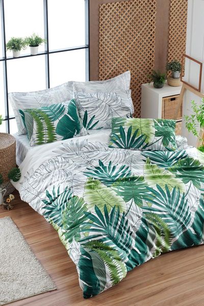 

bedding sets enlora 100% natural cotton duvet cover set double nui green ep-022990