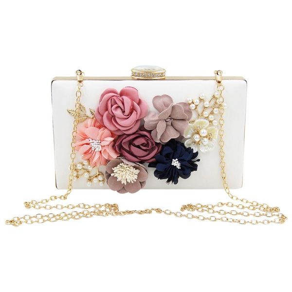

jewelry pouches, bags women clutch bag floral party purse wedding evening handbags, white, Pink;blue