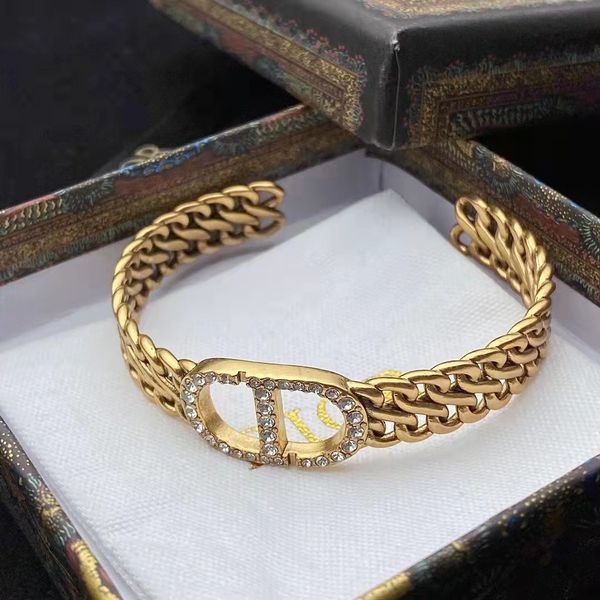 

new classic woven letter bracelet women's net red with simple diamond inlaid open black friday deals, Golden;silver