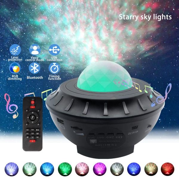 

night lights colorful starry sky projector light remote control music star ocean wave atmosphere lamp led romantic projection