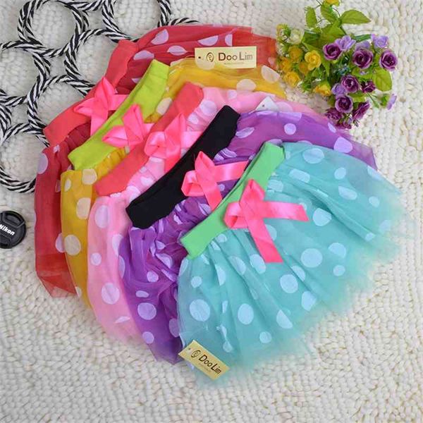 

children's chiffon lace dot 2021 new children's skirt, White