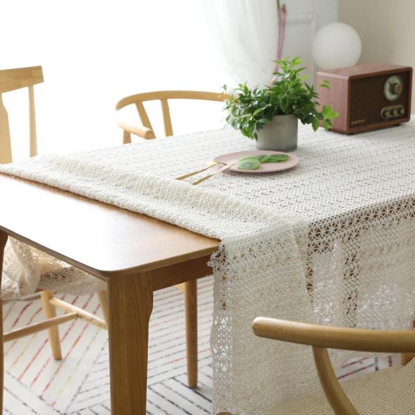 

table cloth pastoral crochet tablecloth white hollowed piano towel manteles de mesa rectangular cover christmas